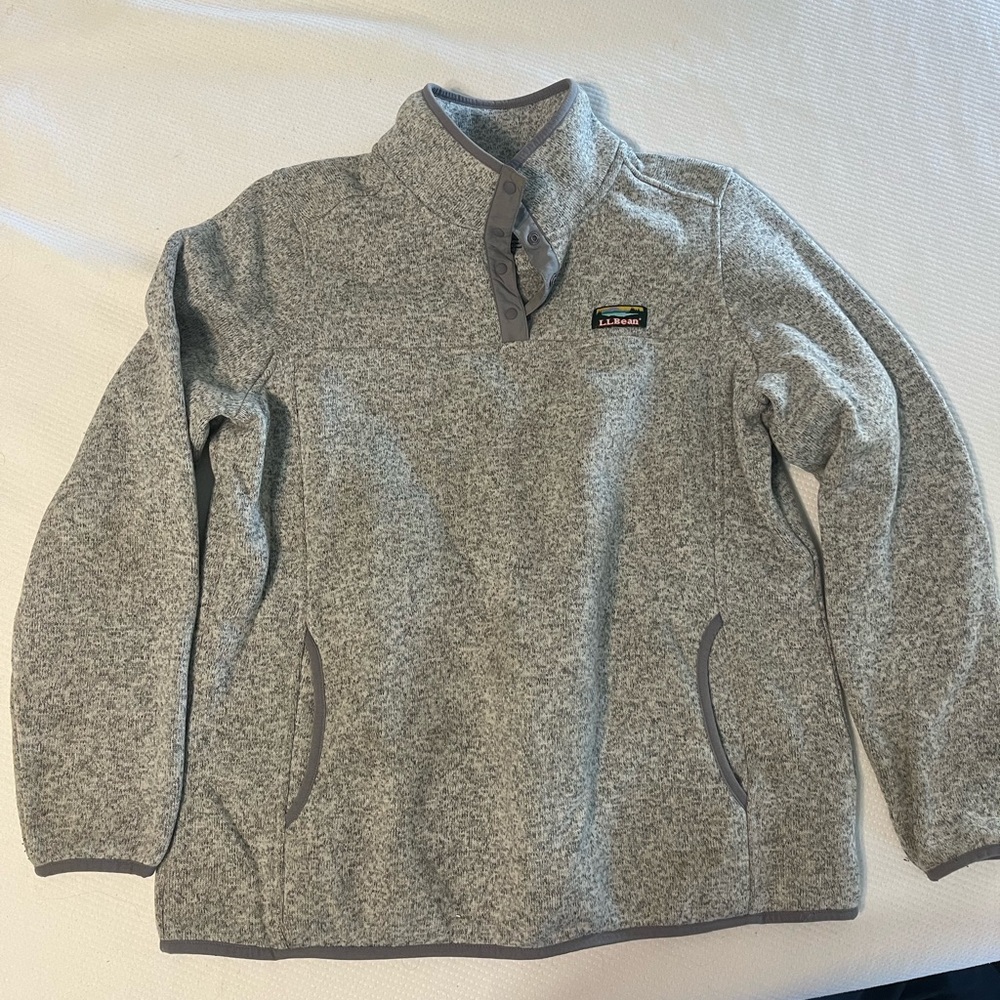 LL Bean NEW Sweater Fleece Pullover Size XL Grey